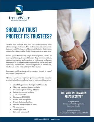 trustee liability insurance policy.